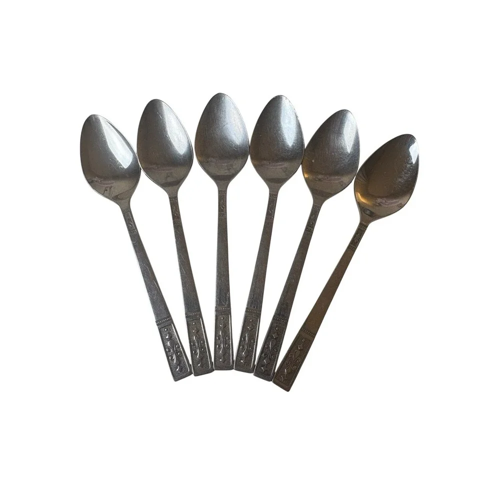 Interpur Japan Stainless Steel Flatware Cortina Set of 6 Teaspoons MCM